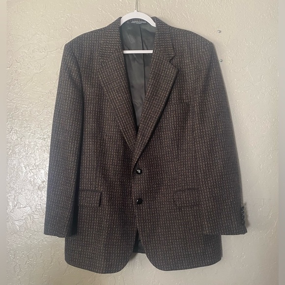 C.R. & Company Black Brown Houndstooth Wool Sports Jacket Blazer Men’s Size 44R